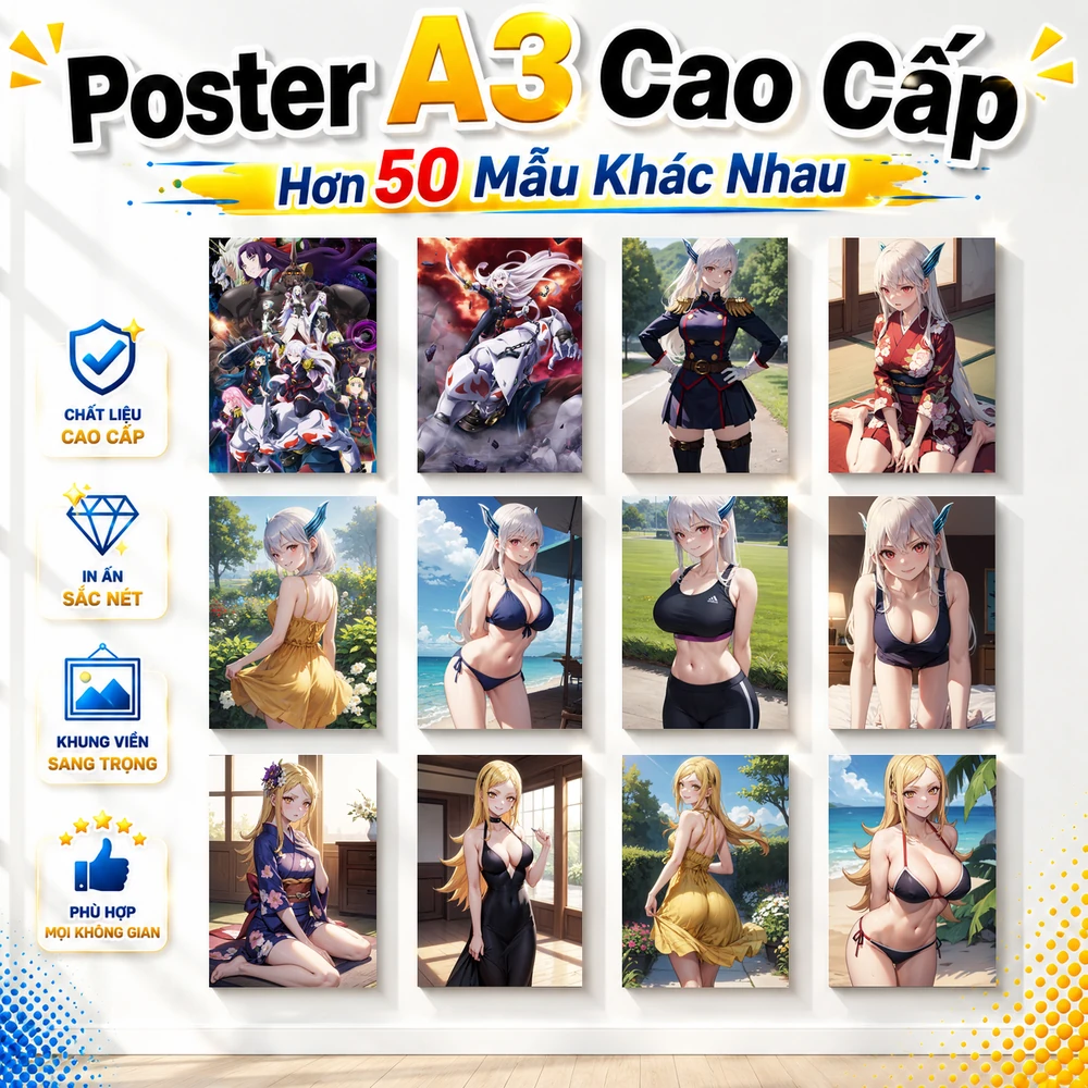 Poster A3 Tổng Hợp MSNS Anime Manga Mato Seihei no Slave Nô Lệ Vương Đô Bền Đẹp Có Cán Màng Bóng Bề Mặt