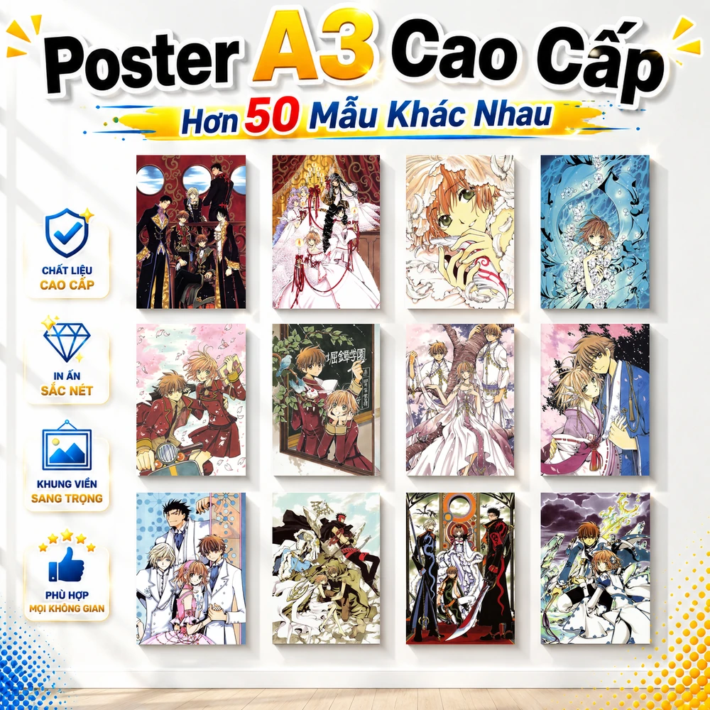 Poster A3 Tsubasa Anime Manga Huyền thoại đôi cánh Tsubasa Bền Đẹp Có Cán Màng Bóng Bề Mặt