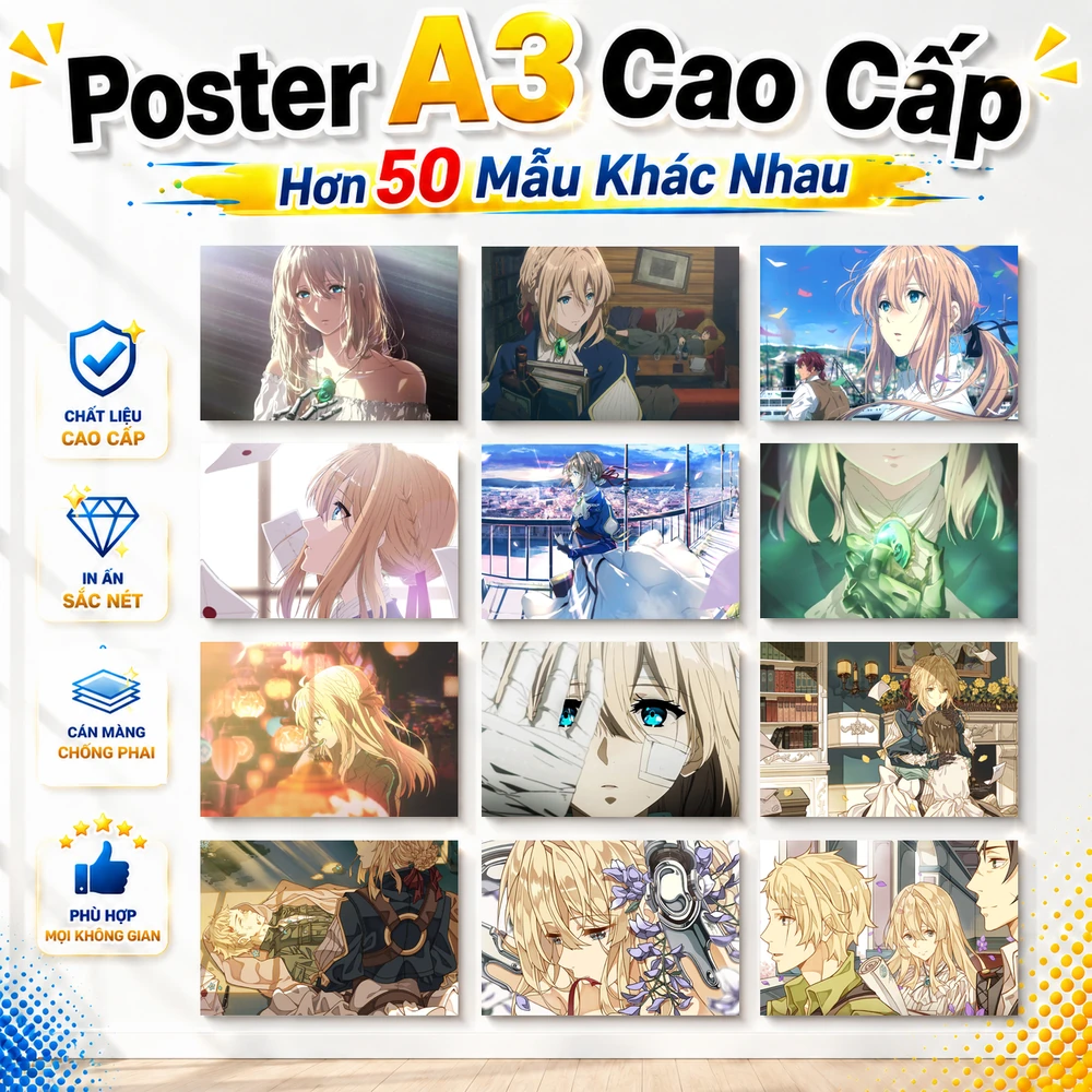 Poster A3 Violet P.2 Anime LightNovel Violet Evergarden - Copy Bền Đẹp Có Cán Màng Bóng Bề Mặt