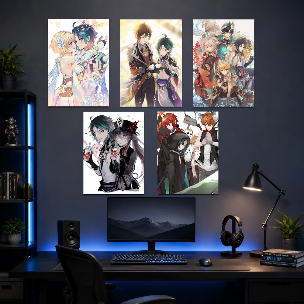 Poster A3 Xiao Game Genshin Impact Bền Đẹp Có Cán Màng Bóng Bề Mặt