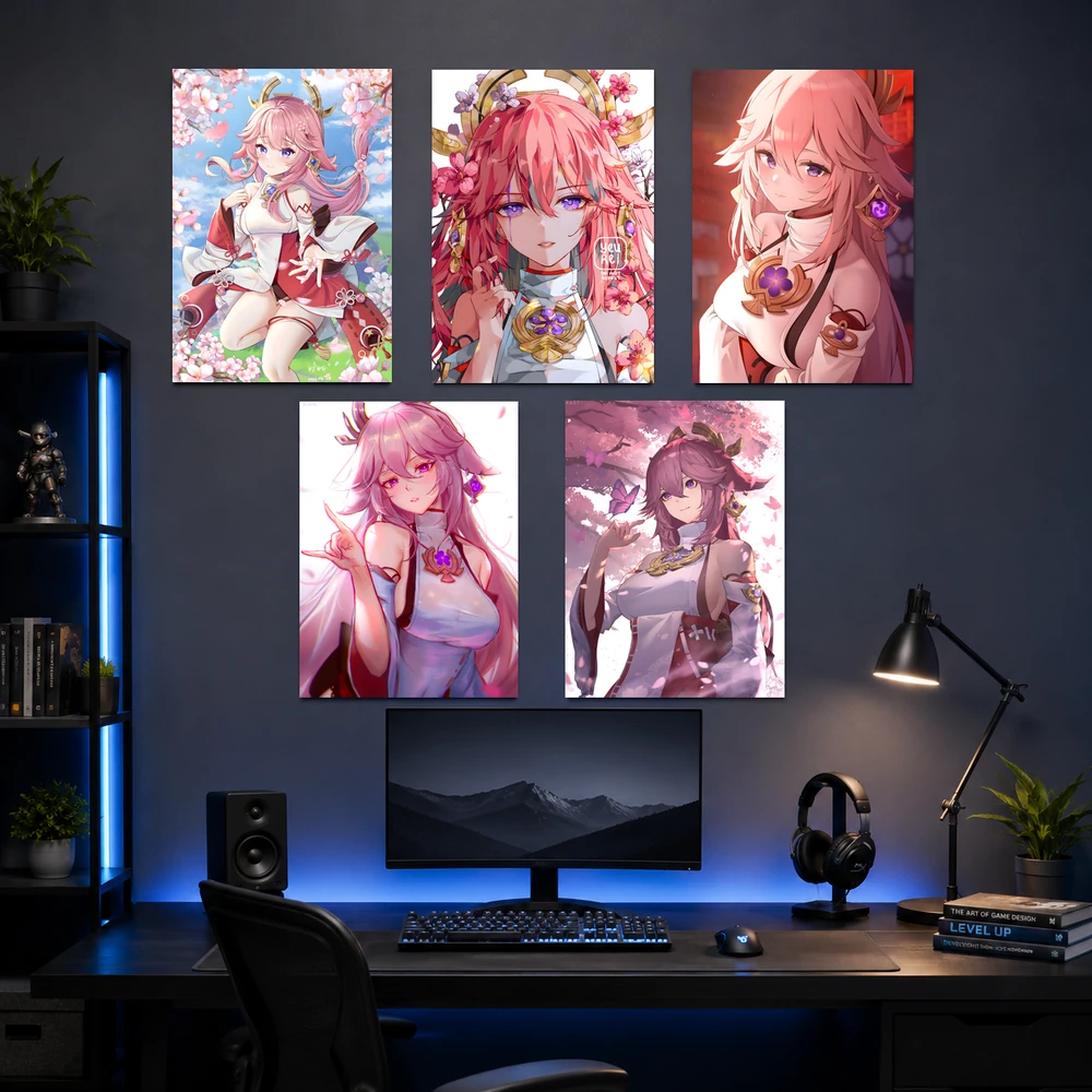 Poster A3 Yae Miko1 Game Genshin Impact Bền Đẹp Có Cán Màng Bóng Bề Mặt
