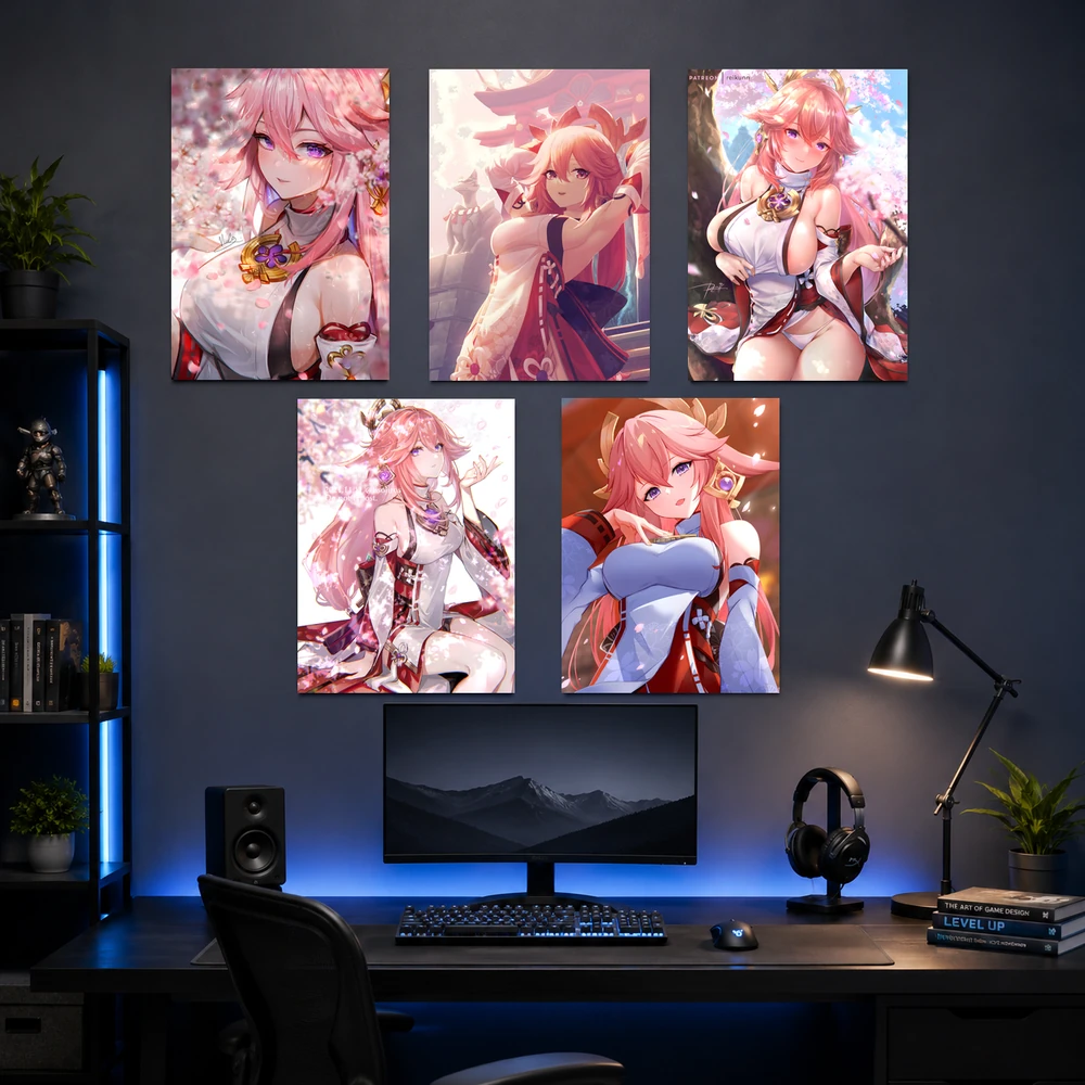 Poster A3 Yae Miko1 Game Genshin Impact Bền Đẹp Có Cán Màng Bóng Bề Mặt
