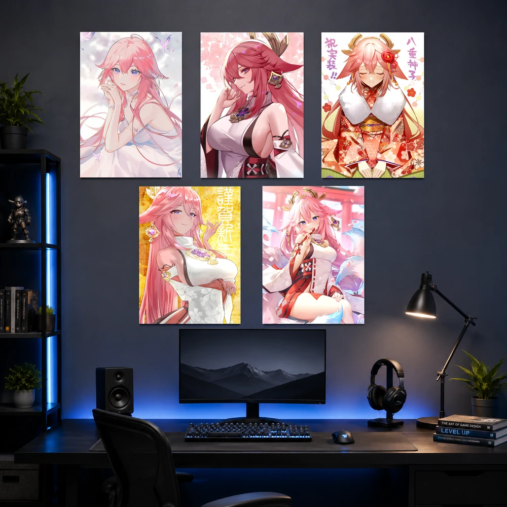 Poster A3 Yae Miko1 Game Genshin Impact Bền Đẹp Có Cán Màng Bóng Bề Mặt