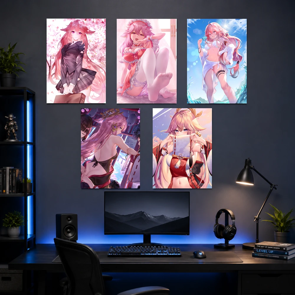 Poster A3 Yae Miko2 Game Genshin Impact Bền Đẹp Có Cán Màng Bóng Bề Mặt