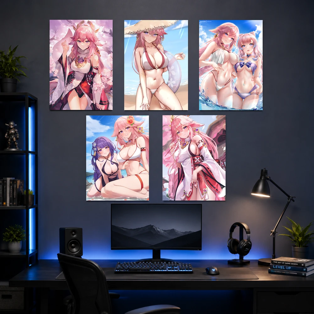 Poster A3 Yae Miko2 Game Genshin Impact Bền Đẹp Có Cán Màng Bóng Bề Mặt